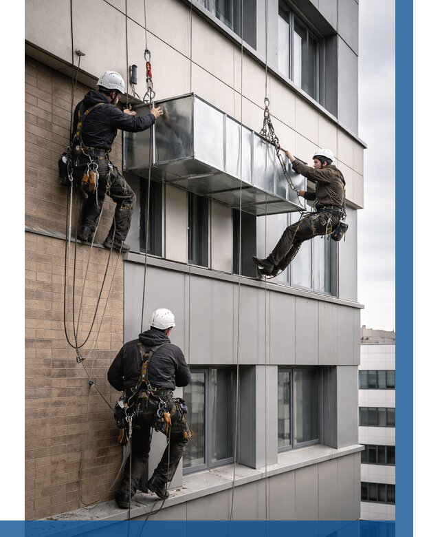 Монтаж воздуховодов на фасаде в Лесозаводске от 1551 р. | ВЫСОТНИК-Лсз