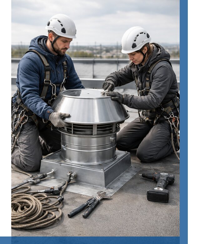 Установка дефлекторов на кровле в Лесозаводске от 4652 р. | ВЫСОТНИК-Лсз