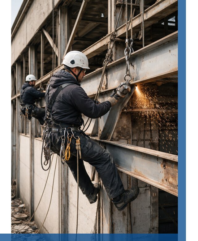 Демонтаж металлоконструкций на высоте в Лесозаводске от 6720р. |ВЫСОТНИК-Лсз