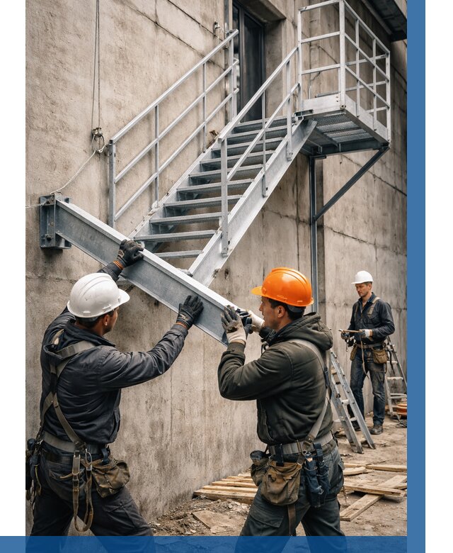 Монтаж металлических лестниц в Лесозаводске от 15507 р. | ВЫСОТНИК-Лсз