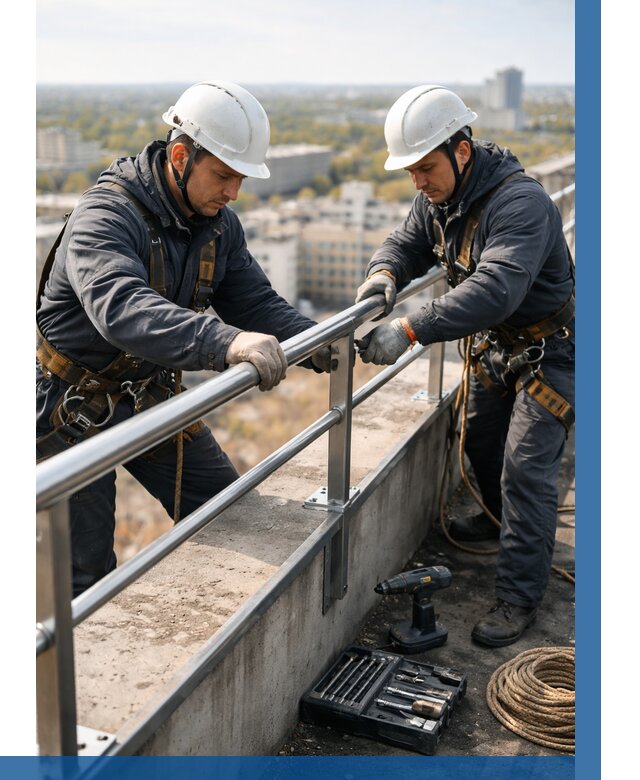 Монтаж перил на высоте в Лесозаводске от 2585 р. | ВЫСОТНИК-Лсз