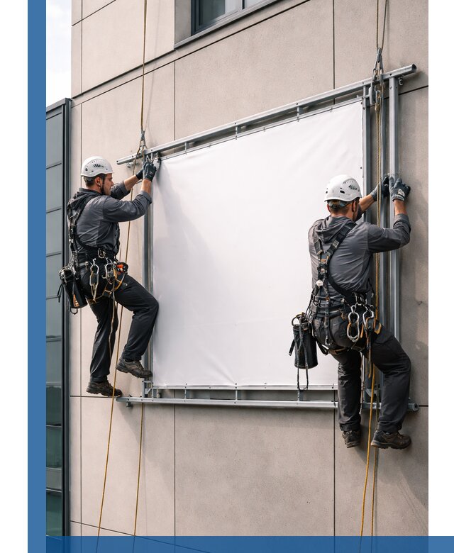 Монтаж наружной рекламной вывески в Лесозаводске под ключ