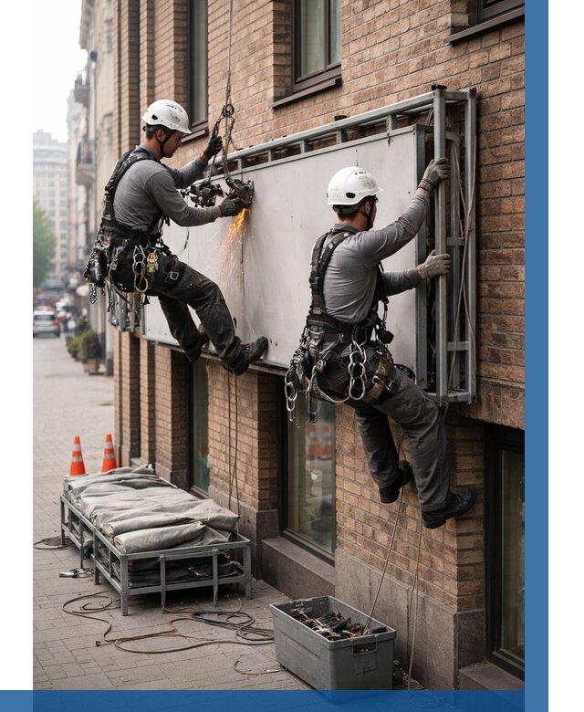 Демонтаж рекламной вывески в Лесозаводске от 6720 р. | ВЫСОТНИК-Лсз