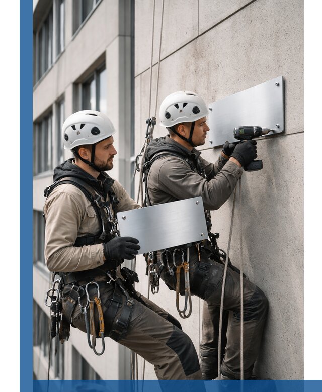 Монтаж табличек и указателей в Лесозаводске для зданий и сооружений