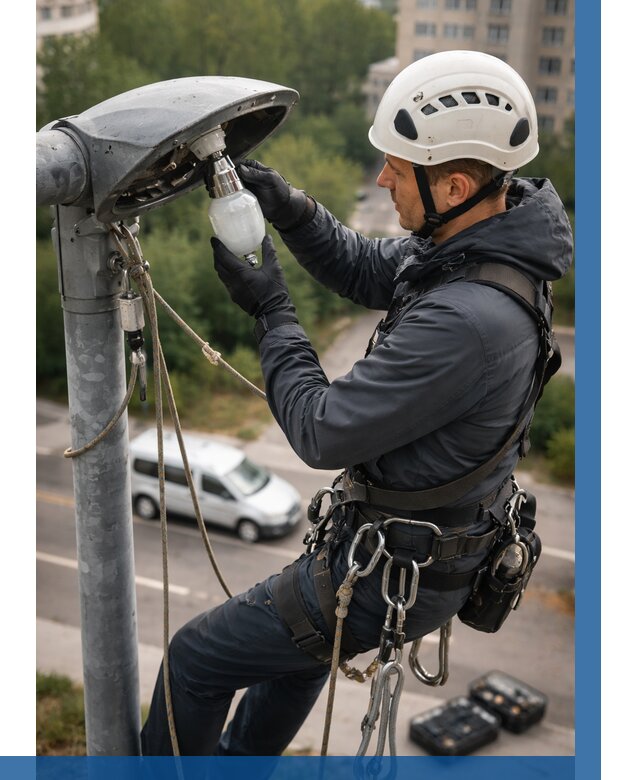 Замена ламп на высоте в Лесозаводске от 2585 р. | ВЫСОТНИК-Лсз