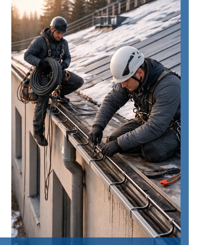 Монтаж греющего кабеля на кровле в Лесозаводске от 465 р. | ВЫСОТНИК-Лсз