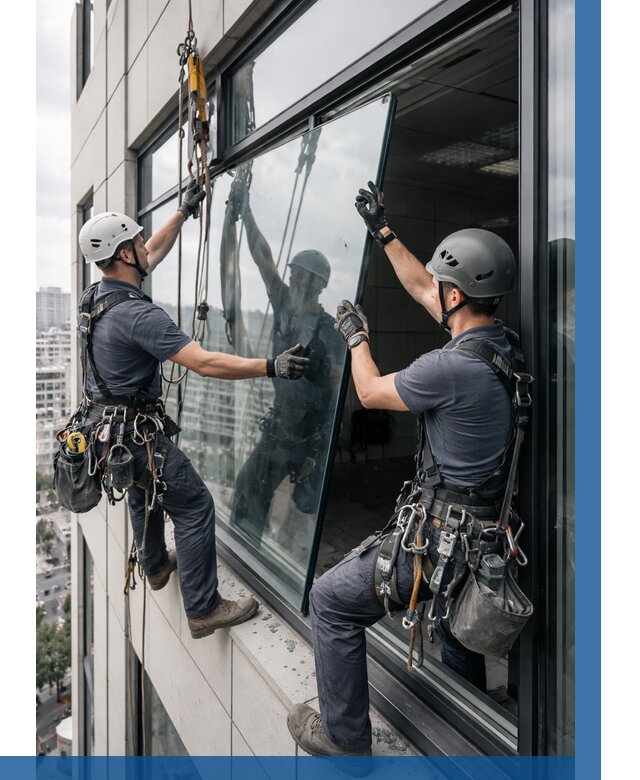 Замена стеклопакетов на высоте в Лесозаводске от 5686 р. | ВЫСОТНИК-Лсз