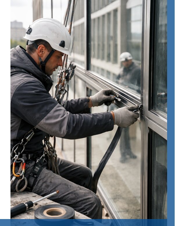 Ремонт витражных конструкций в Лесозаводске от 3618 р. | ВЫСОТНИК-Лсз