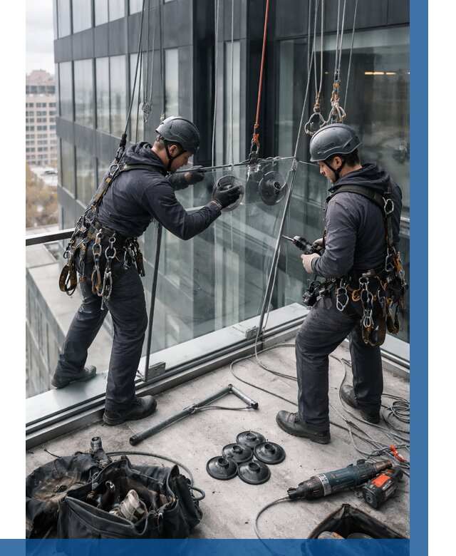 Монтаж стеклянных ограждений в Лесозаводске от 2585 р. | ВЫСОТНИК-Лсз