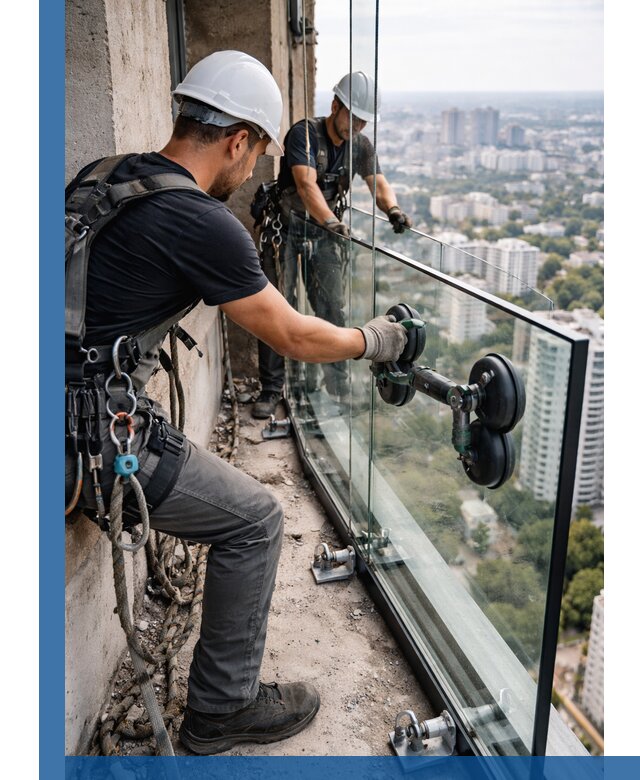 Монтаж стеклянных ограждений под ключ с гарантией в Лесозаводске