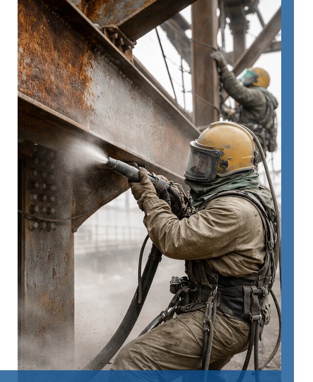 Пескоструйная очистка металлоконструкций в Лесозаводске по 620 р. ВЫСОТНИК-Лсз