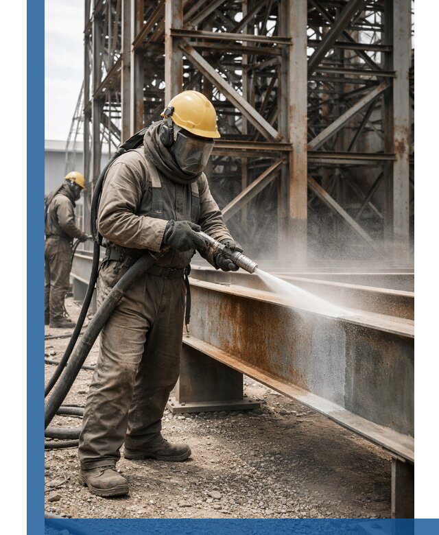 Пескоструйная очистка металлоконструкций в Лесозаводске промышленная