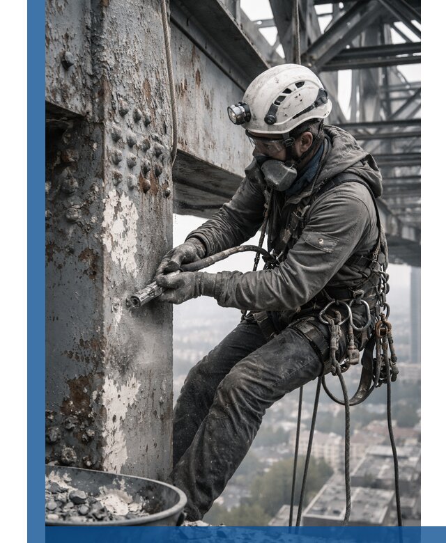 Удаление старой краски с металлических конструкций в Лесозаводске