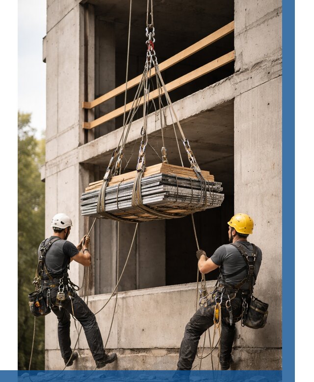 Подъем материала на этаж веревками в Лесозаводске от 1551 р. | ВЫСОТНИК-Лсз