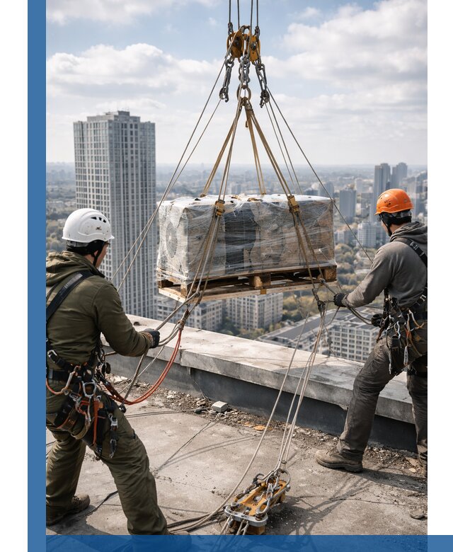 Подъем и монтаж крупногабаритных грузов на крышу в Лесозаводске