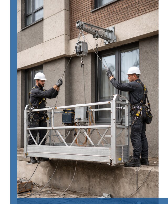 Монтаж и подъем фасадной люльки в Лесозаводске с гарантией безопасности