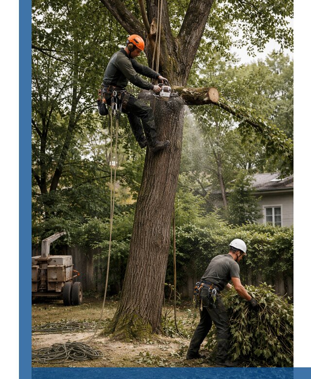 Кронирование деревьев в Лесозаводске, безопасная высотная обрезка