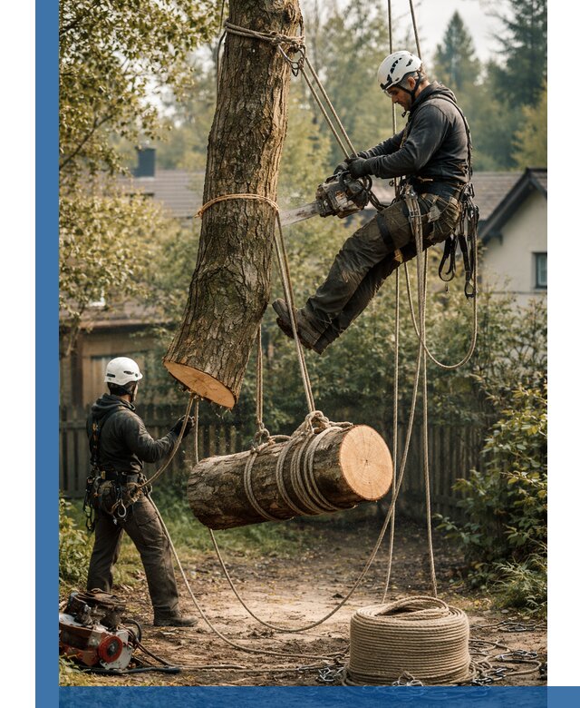 Валка деревьев частями в Лесозаводске, безопасно и аккуратно
