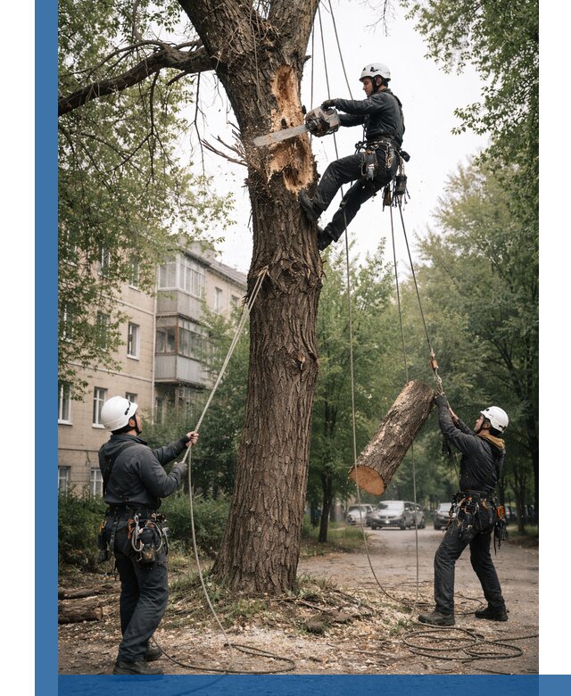 Срочное удаление аварийных деревьев в Лесозаводске с гарантией безопасности